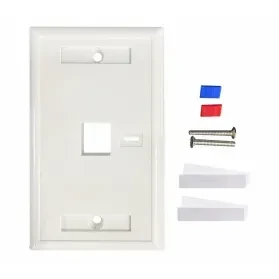 TAPA (FACEPLATE)  BLANCO 1 PERF. ETIQUETA