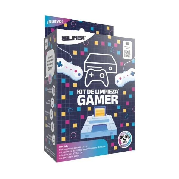 KIT DE LIMPIEZA GAMER SILIMEX AIRE COMP., LIMPIADOR, MICROFIBRA Y CEPILLO KITGAMER