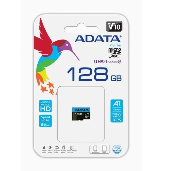 MEMORIA MICRO SDXC ADATA 128GB UHS-I CL10 A1 (AUSDX128GUICL10A1-RA1)