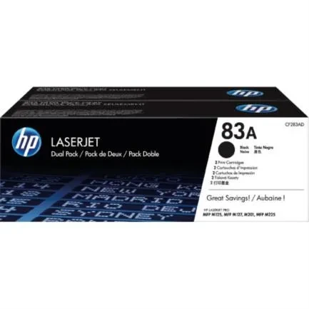 TONER HP 83A NEGRO DUALPACK LASERJET M201DW M127FN M225DW CF283AD