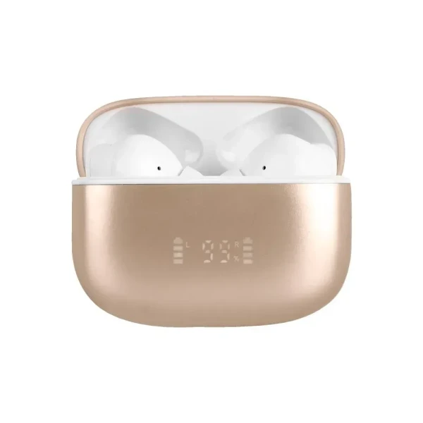 AUDIFONOS PERFECT CHOICE INTUNE BLUETOOTH 5.4 2.4 GHZ BEIGE/BLANCO