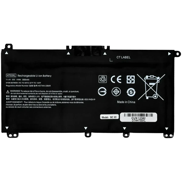 BATERIA PARA LAPTOP OVALTECH OTHHT03XL 11.55V 41.9WH 3630MAH NEGRO