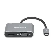 DOCKING USB C MANHATTAN HDMI, VGA, USB C PD, USB A, (130691)