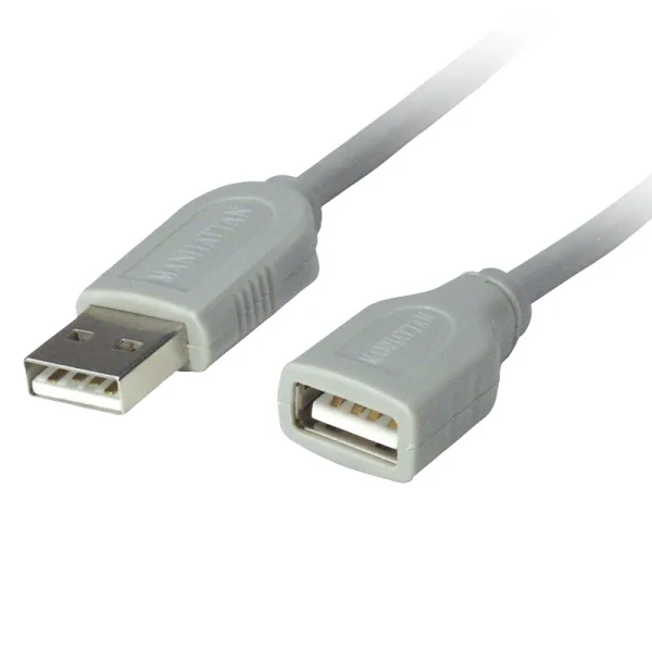 CABLE MANHATTAN USB A V1.1 EXTENSION 1.8M MACHO-HEMBRA GRIS 165211