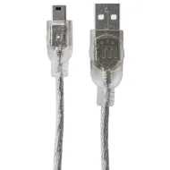 CABLE USB V2.0 MANHATTAN A-MINI B  1.8M PLATA 333412