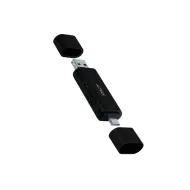 HUB LECTOR DE MEMORIA ACTECK DH450 MICROSD USB A C NEGRO