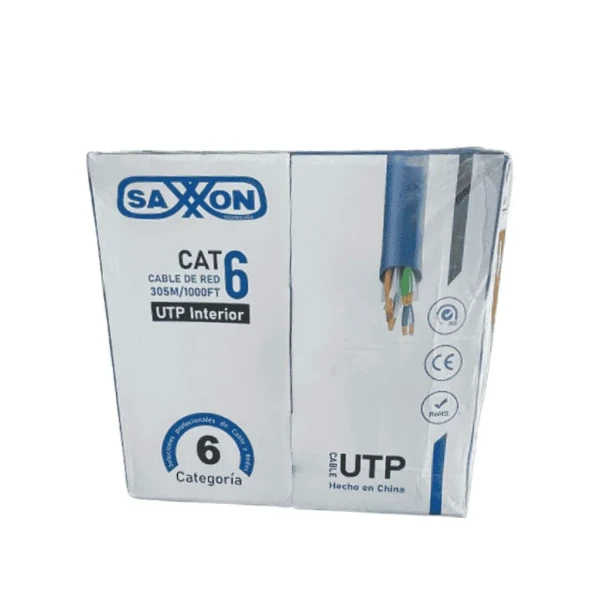 CABLE UTP SAXXON CCA OUTP6CCA305AZ3 CAT6 AZUL OBSCURO INTERIOR 305MTS