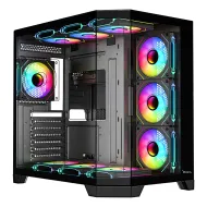 GABINETE GAMER MID TOWER XZEAL NEGRO ATX PANEL DER. VIDRIO+METAL ARGB VENTI