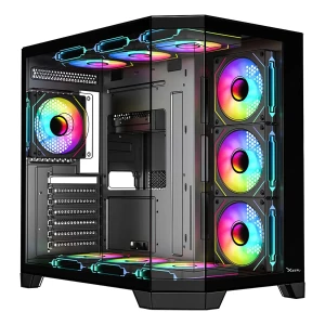 GABINETE GAMER MID TOWER XZEAL NEGRO ATX PANEL DER. VIDRIO+METAL ARGB VENTI