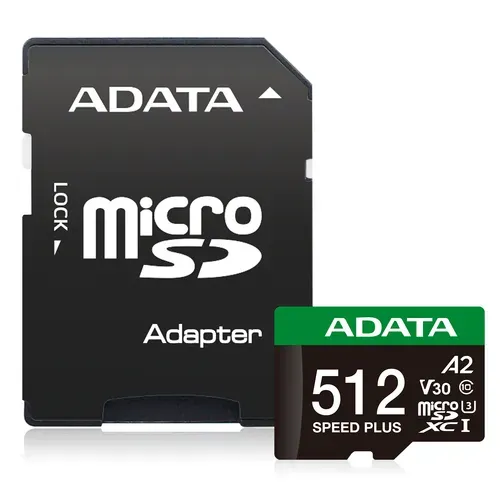 MEMORIA MICROSDXC ADATA 512GB U3 V30S SPEED PLUS (UD512GUI3V30A2SP-RA1)
