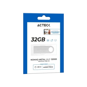 MEMORIA USB ACTECK 32GB 2.0 NOMAD MUF-32000 LEC 25 MB/S ESC 5 MB/S METALICA (AC-946216)