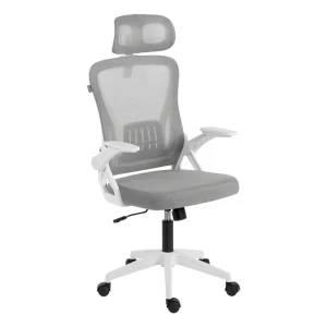SILLA OFICINA ACTECK FLUX EC313HR 100 KG MARCO BLANCO - MALLA GRIS