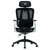 SILLA GAMER GETTTECH ERGONOMICA, MALLA, SOPORTE LUMBAR, NEGRO/GRIS