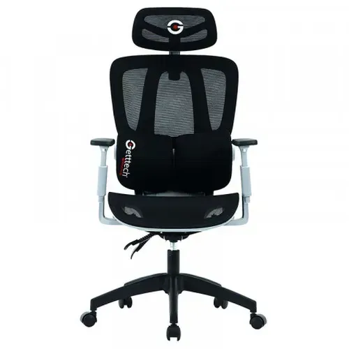 SILLA GAMER GETTTECH ERGONOMICA, MALLA, SOPORTE LUMBAR, NEGRO/GRIS