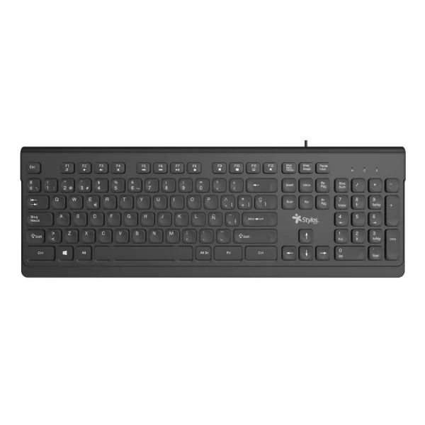 TECLADO STYLOS MEMBRANA 100%  ALAMBRICO USB 1.5 NEGRO (STPTEC6B)