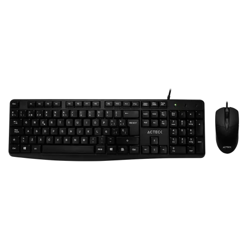 KIT ACTECK MK210 TECLADO ESTANDAR / MOUSE ALAMBRICO USB NEGRO AC-928984