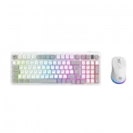 KIT DE TECLADO Y MOUSE GAMER BALAM RUSH SQUAD CONQUEST PRO KG525 INALAMBRICO RF BLANCO