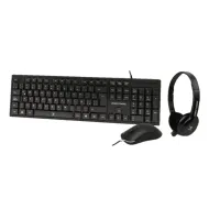 KIT DE TECLADO MOUSE Y AUDIFONOS PERFECT CHOICE PC 201717 ALAMBRICO USB NEGRO