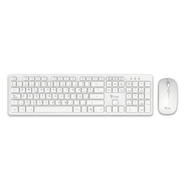 COMBO INALAMBRICO 2 EN 1 STYLOS TECLADO 100% MEMBRANA 105 TECLA BLANCO