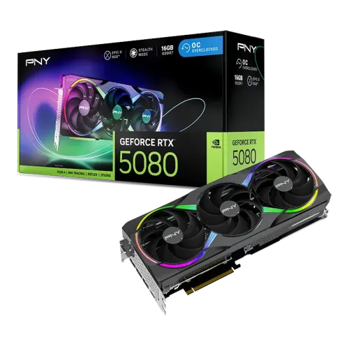 TARJETA DE VIDEO PNY GEFORCE RTX 5080 16GB TRIPLE FAN VCG508016TFXPB1-